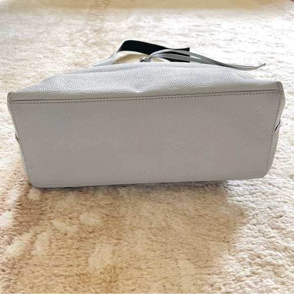 Rebecca Minkoff Megan Leather Boho Hobo Shoulder Bag In Perla Gray - Picture 6 of 16